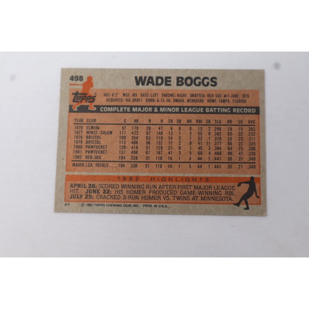 Wade Boggs 1983 Topps Rookie #498 RC NM
