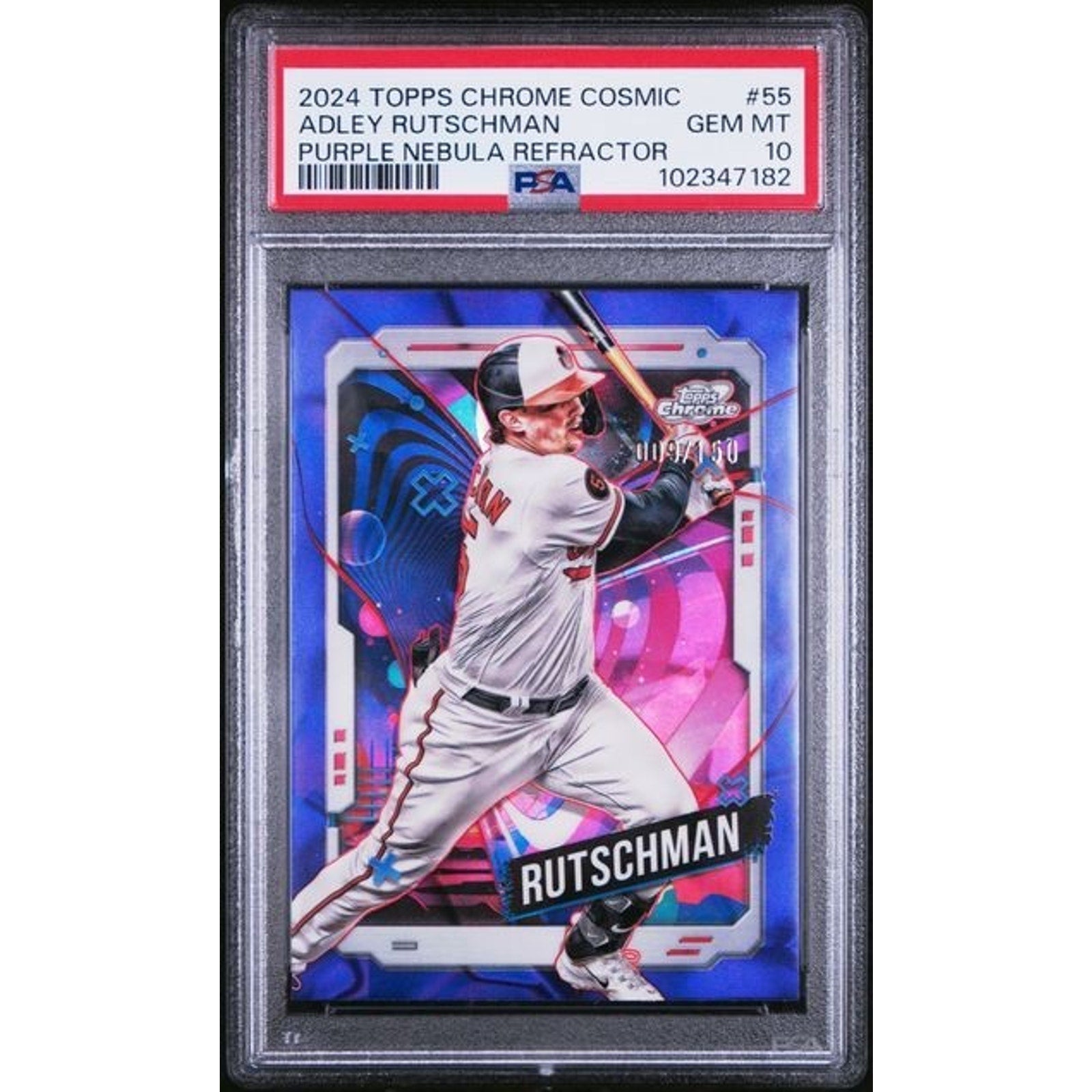 Adley Rutschman 2024 Topps Chrome Cosmic Purple Nebula Refractor /150 #55 PSA 10