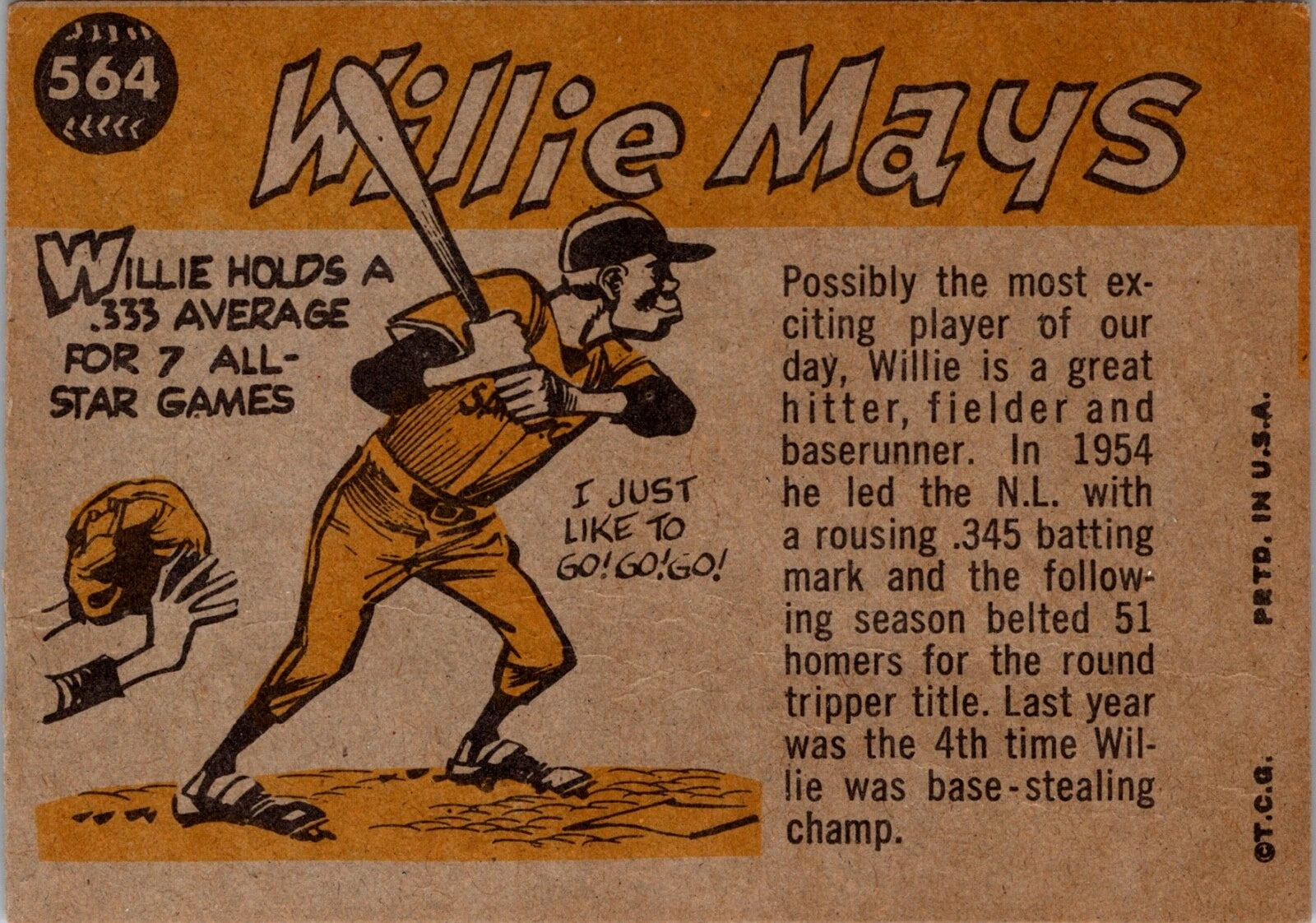 Willie Mays 1960 Topps #564 San Fransisco Giants Baseball MLB HOF 60' All Star